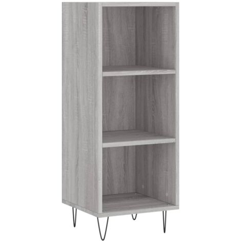 Buffet bahut commode armoire meuble de rangement organisateur cuisine salle de séjour salon sonoma 34,5 x 32,5 x 90 cm bois d'ingénierie gris (1/5)