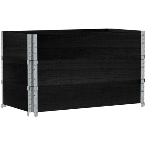 Jardinière bac lit surélevé plantes fleurs terrasse jardin 100 x 50 cm bois massif de pin noir (1/5)