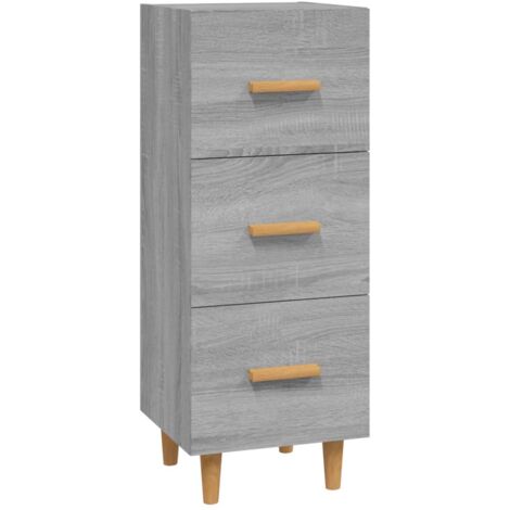 Buffet bahut commode armoire meuble de rangement organisateur cuisine salle de séjour salon sonoma 34,5 x 34 x 90 cm bois d'ingénierie gris (1/5)