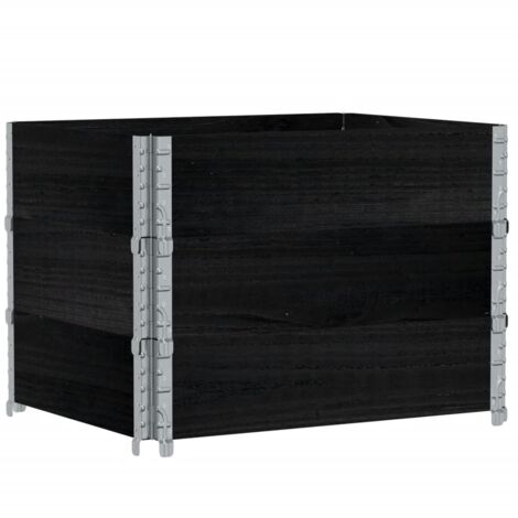 Jardinière bac lit surélevé plantes fleurs terrasse jardin 80 x 60 cm bois massif de pin noir (1/5)