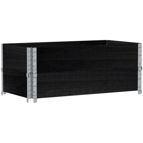 Jardinière bac lit surélevé plantes fleurs terrasse jardin 100 x 50 cm bois massif de pin noir (1/5)