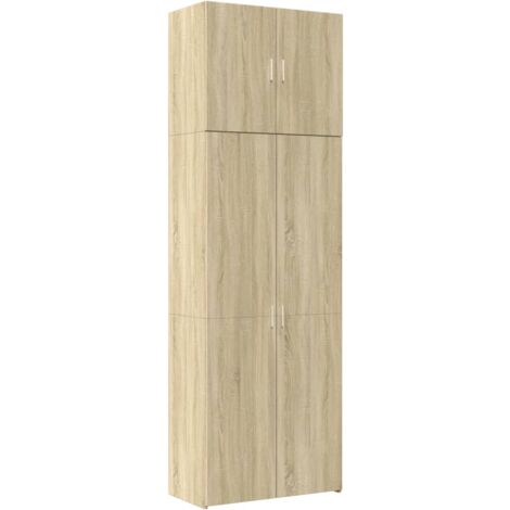 Buffet bahut commode armoire meuble de rangement organisateur cuisine salle de séjour salon haut sonoma 80 x 42,5 x 249 cm bois d'ingénierie marron (1/5)