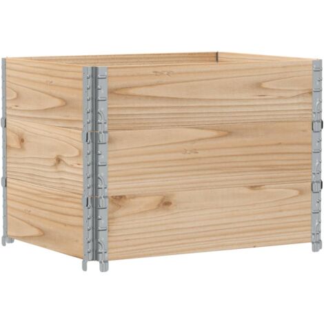 Jardinière bac lit surélevé plantes fleurs terrasse jardin 80 x 60 cm bois de pin massif marron (1/5)