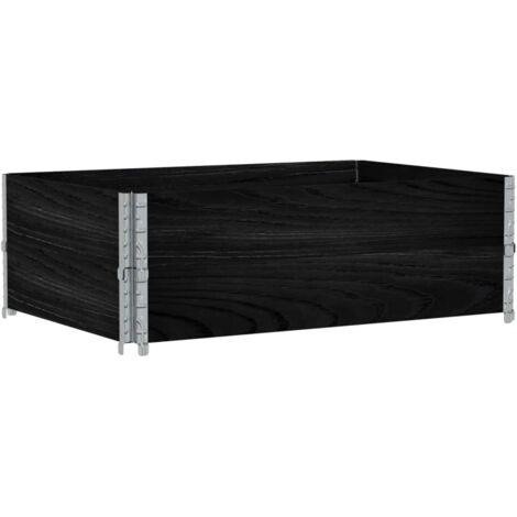 Jardinière bac lit surélevé plantes fleurs terrasse jardin 120 x 80 cm bois massif de pin noir (1/5)