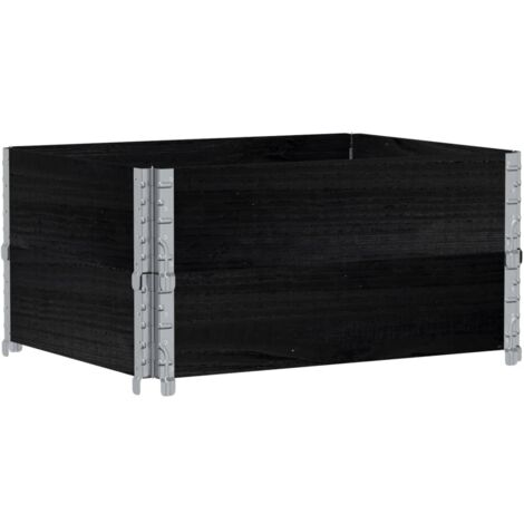 Jardinière bac lit surélevé plantes fleurs terrasse jardin 80 x 60 cm bois massif de pin noir (1/5)