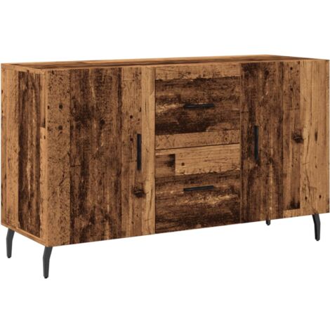 Buffet bahut commode armoire meuble de rangement organisateur cuisine salle de séjour salon vieux bois 100 x 36 x 60 cm bois d'ingénierie marron (1/5)