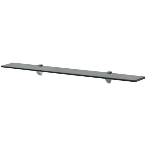 Étagère meuble design murale en verre 80x20 cm 8 mm noir (1/4)