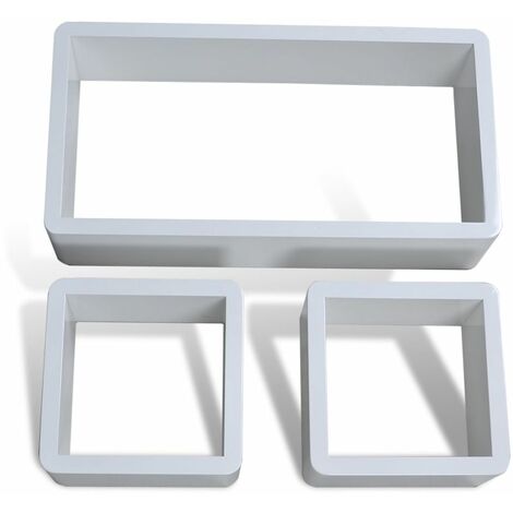 Étagère armoire meuble design design murale 3 cubes blanc mdf 42 cm - Blanc