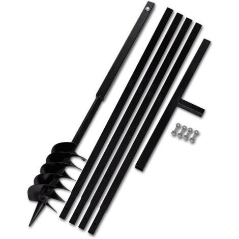 Nova – Tarière manuelle 120 mm – Acier super fort – Longueur 1 m – Rallonge mèche pour trous profonds – Spirales doubles pour aération compost