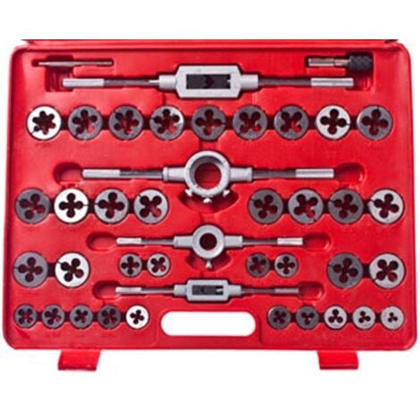 Coffret tarauds et filières 111 pièces outils garage atelier bricolage rouge