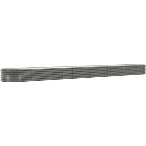 Jardinière bac lit surélevé plantes fleurs terrasse jardin de jardin acier enduit de poudre 620 x 80 x 36 cm gris (1/5)