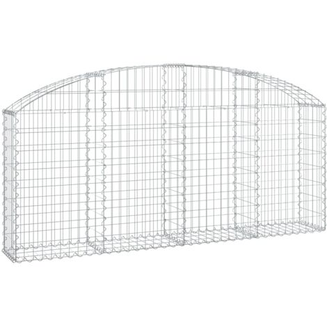 Helloshop26 – Panier de gabions 200 x 30 x 80/100 cm – Fer galvanisé résistant à la corrosion – Pour murs de soutènement et barrières décoratives (1/4)