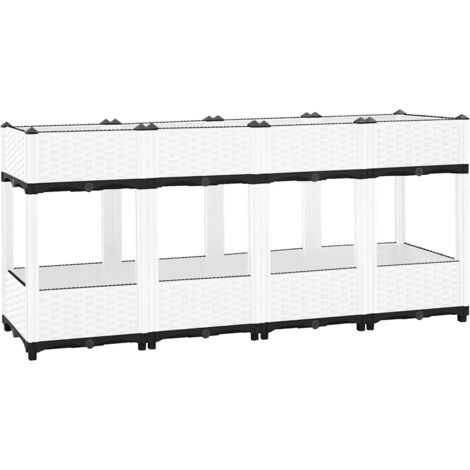 Jardinière bac lit surélevé plantes fleurs terrasse jardin 160 x 40 x 71 cm polypropylène gris (1/5)