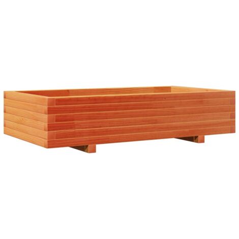 Jardinière bac lit surélevé plantes fleurs terrasse jardin cire 110 x 60 x 26,5 cm bois de pin massif marron (1/5)
