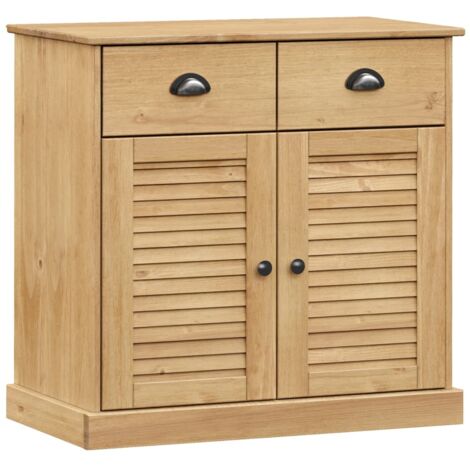 Buffet bahut commode armoire meuble de rangement organisateur cuisine salle de séjour salon avec tiroirs 78 x 40 x 75 cm bois massif de pin marron (1/5)