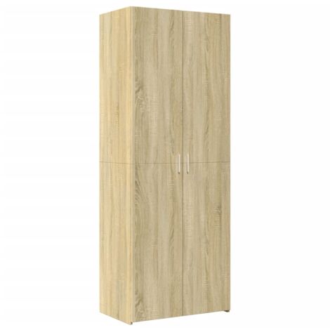 Buffet bahut commode armoire meuble de rangement organisateur cuisine salle de séjour salon haut sonoma 70 x 42,5 x 185 cm bois d'ingénierie marron (1/5)