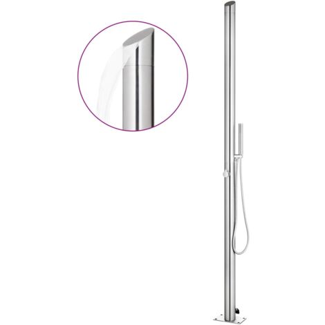 Douche D'extérieur En Acier Inoxydable 304 - Hauteur 215 Cm - Tête De Douche Et Robinet De Lavage Des Pieds - Pour Jardin, Piscine