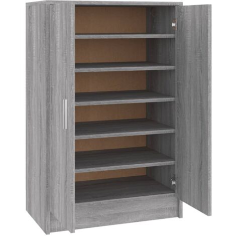 Meuble à chaussures sonoma 60 x 35 x 92 cm bois d'ingénierie gris (1/5)