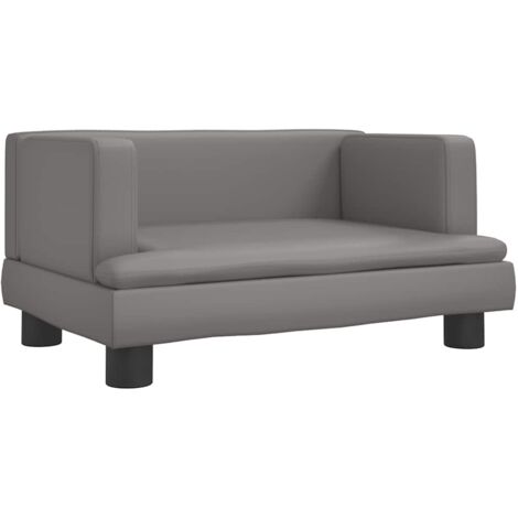 Lit pour chien panier canapé confortable 60 x 40 x 30 cm similicuir gris (1/5)