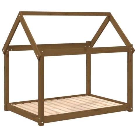 Lit pour chien panier canapé confortable 111 x 80 x 100 cm bois de pin solide marron (1/5)