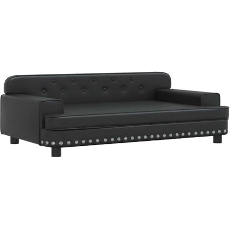 Lit pour chien panier canapé confortable 90 x 53 x 30 cm similicuir noir (1/5)