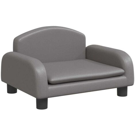 Lit pour chien panier canapé confortable 50 x 40 x 30 cm similicuir gris (1/5)