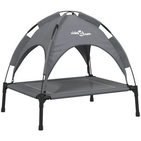Lit pour chien panier canapé confortable avec auvent tissu oxford et acier anthracite (1/5)