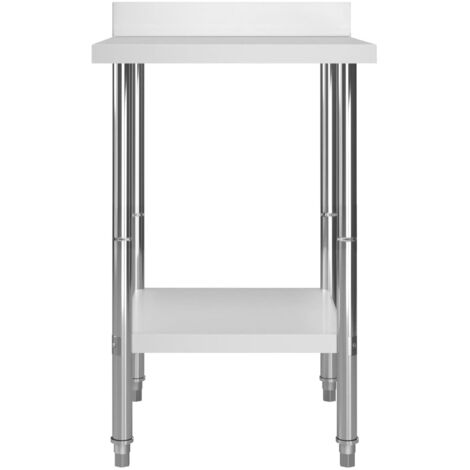 VidaXL Table De Travail De Cuisine Avec Dosseret Table De Travail