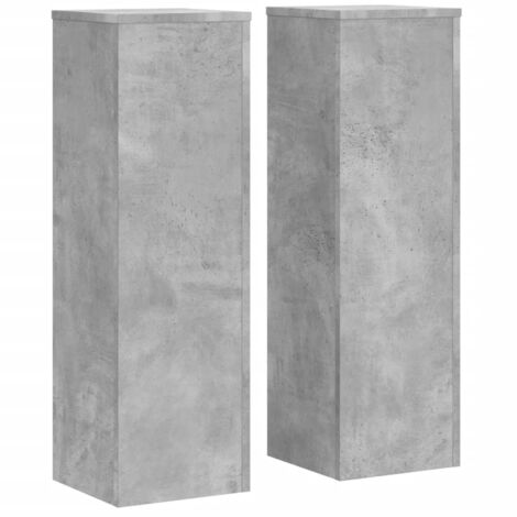Supports pour plantes meuble fleurs lot de 2 bois d'ingénierie gris (1/5)