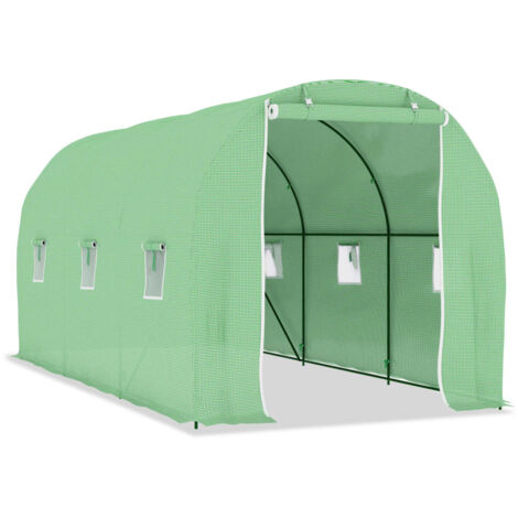 Serre tente abri plante fleur légumes 9 m² 4,5 x 2 x 2 m vert (1/5)