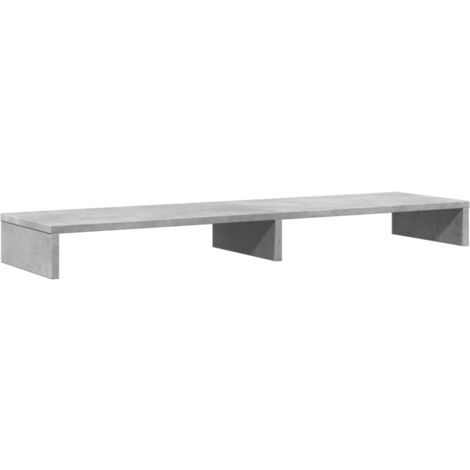 Support de moniteur table meuble bureau 100 x 27 x 10 cm bois d'ingénierie gris (1/5)