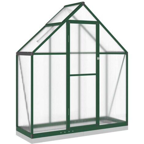 Serre tente abri plante fleur légumes avec cadre de base 169 x 58 x 202 cm aluminium vert (1/5)