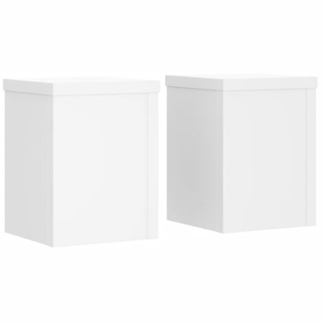 Supports pour plantes meuble fleurs lot de 2 15 x 15 x 20 cm bois d'ingénierie blanc (1/5)