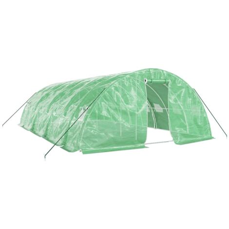 Serre tente abri plante fleur légumes avec cadre en acier 40 m² 8 x 5 x 2,3 m vert (1/5)