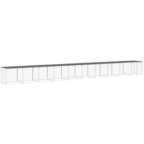 Poulailler enclos cage poules avec toit 1003 x 98 x 90 cm acier galvanisé anthracite (1/5)