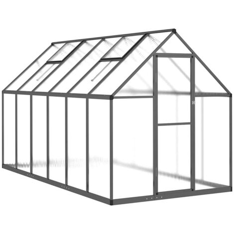Serre tente abri plante fleur légumes avec cadre de base 334 x 169 x 195 cm aluminium anthracite (1/5)