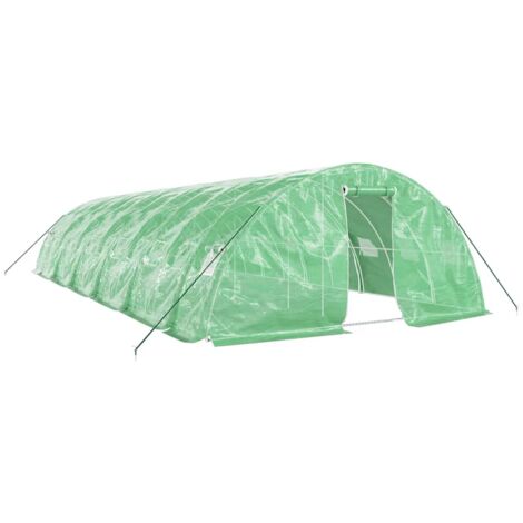 Serre tente abri plante fleur légumes avec cadre en acier 60 m² 12 x 5 x 2,3 m vert (1/5)