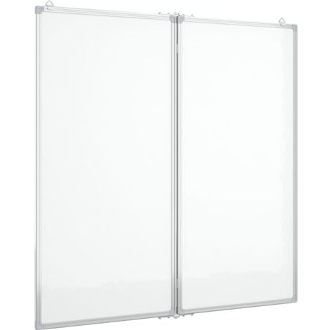 Tableau magnétique panneau écriture école maison bureau pliable 80 x 80 x 1,7 cm aluminium (1/5)