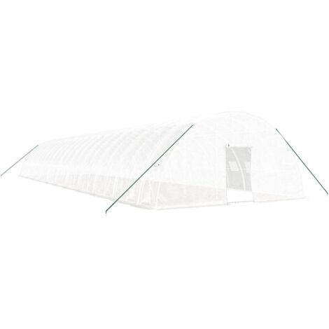 Serre tente abri plante fleur légumes avec cadre en acier 132 m² 22 x 6 x 2,85 m blanc (1/5)