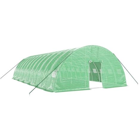 Serre tente abri plante fleur légumes avec cadre en acier 72 m² 12 x 6 x 2,85 m vert (1/5)