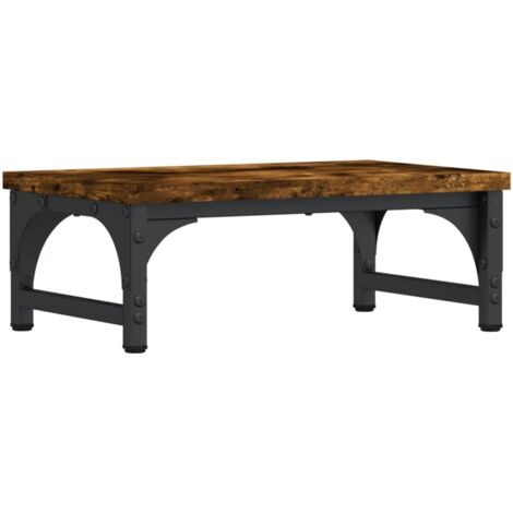 Support de moniteur table meuble bureau 37 x 23 x 14 cm bois d'ingénierie marron (1/5)