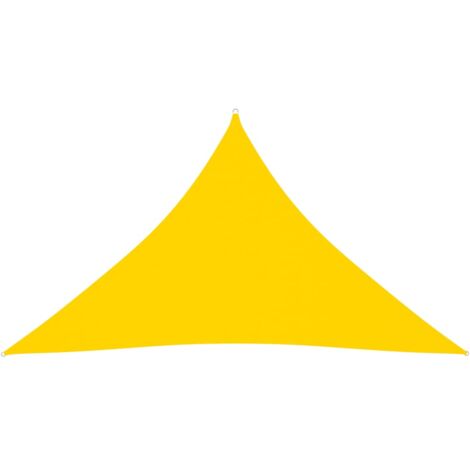Voile toile d'ombrage parasol tissu oxford triangulaire 5 x 5 x 6 m jaune (1/5)
