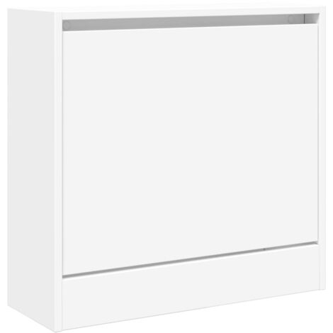 Armoire à chaussures range chaussures rangement meuble entrée couloir salon 60 x 21 x 57 cm bois d'ingénierie blanc (1/5)