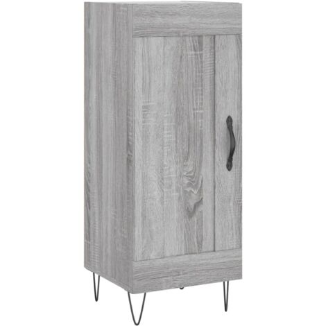 Buffet bahut commode armoire meuble de rangement organisateur cuisine salle de séjour salon sonoma 34,5 x 34 x 90 cm bois d'ingénierie gris (1/5)