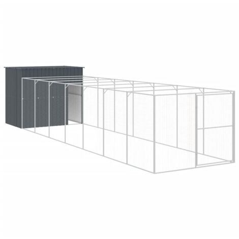 Niche pour chien avec cour 214 x 865 x 181 cm anthracite (1/5)