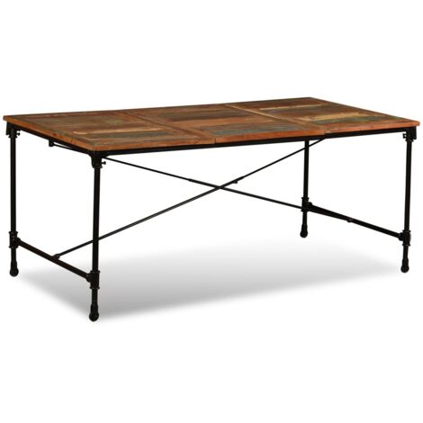 Table de salon salle à manger design Bois de récupération massif 180 cm (1/5)