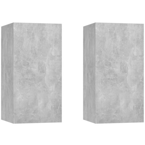 Meubles TV multimédia étagère télévision buffet téléviseur salle à manger salon chambre 2 pièces 30,5 x 30 x 60 cm bois d’ingénierie gris (1/5)