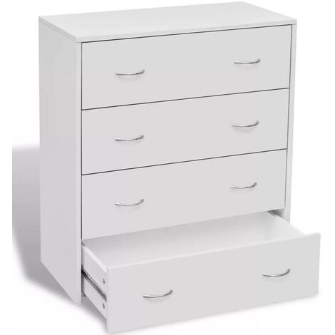 Buffet bahut armoire console meuble de rangement avec 4 tiroirs 71 cm blanc (1/5)