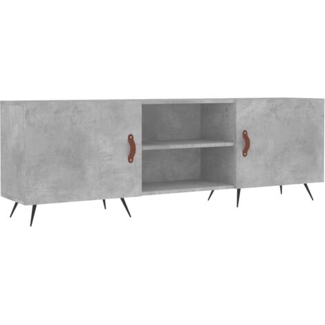 Meuble TV multimédia étagère télévision buffet téléviseur salle à manger salon chambre 150 x 30 x 50 cm bois d'ingénierie gris (1/5)