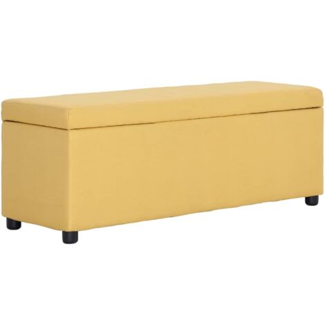 Banc banquette avec compartiment de rangement 116 cm jaune polyester (1/5)